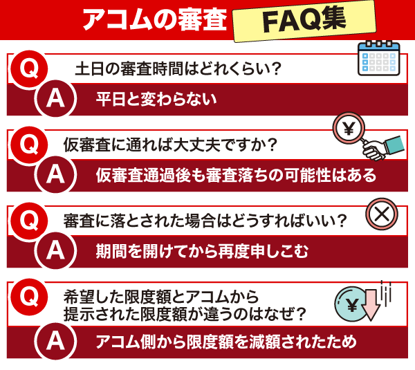 アコムの審査に対する質問と回答4問