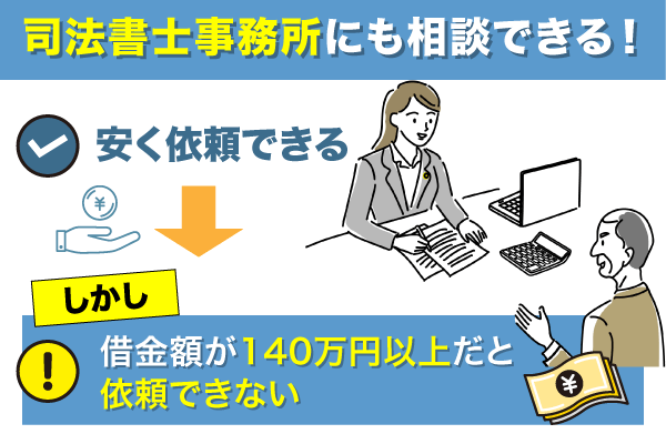 司法書士事務所に相談する時は借金額が140万円を超えていないかに注意