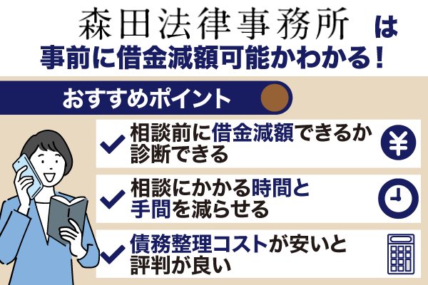 森田法律事務所の特徴についてまとめた画像