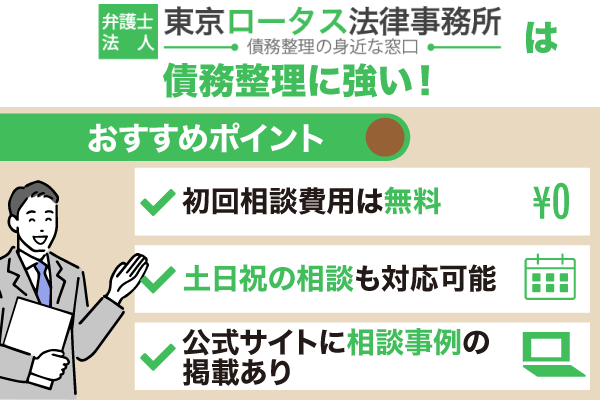 東京ロータス法律事務所の特徴についてまとめた画像